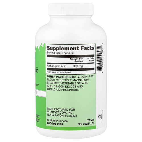 Vitacost, Alpha Lipoic Acid, 300 mg, 240 Capsules