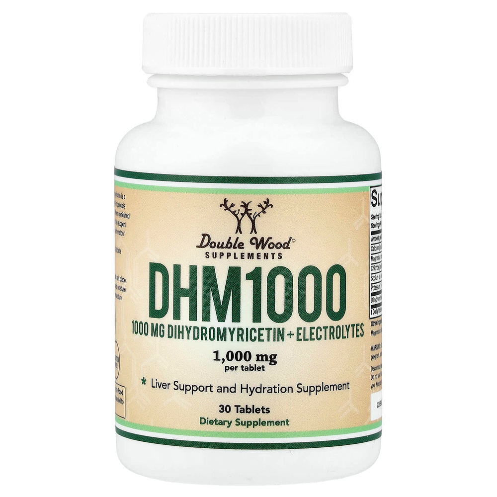 Double Wood Supplements, DHM1000, дигидромирицетин и электролиты, 30 таблеток