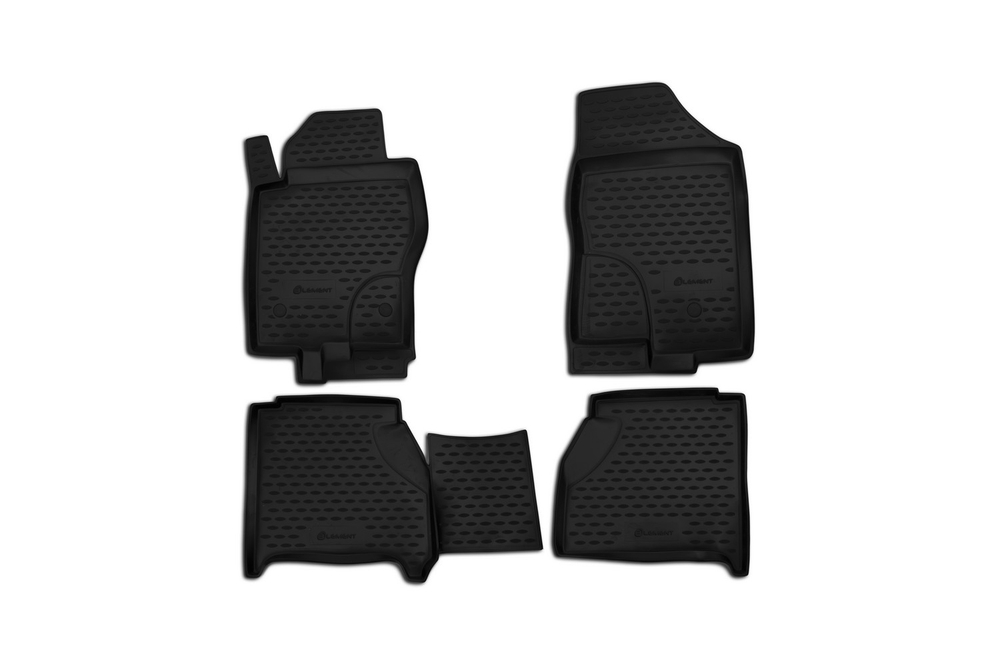 Коврики в салон NISSAN Navara, 2010-2015, 4 шт. с ниш.зад. сид.(полиуретан)