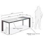 Стол Atta 160 (220) x90 антрацит, керамика