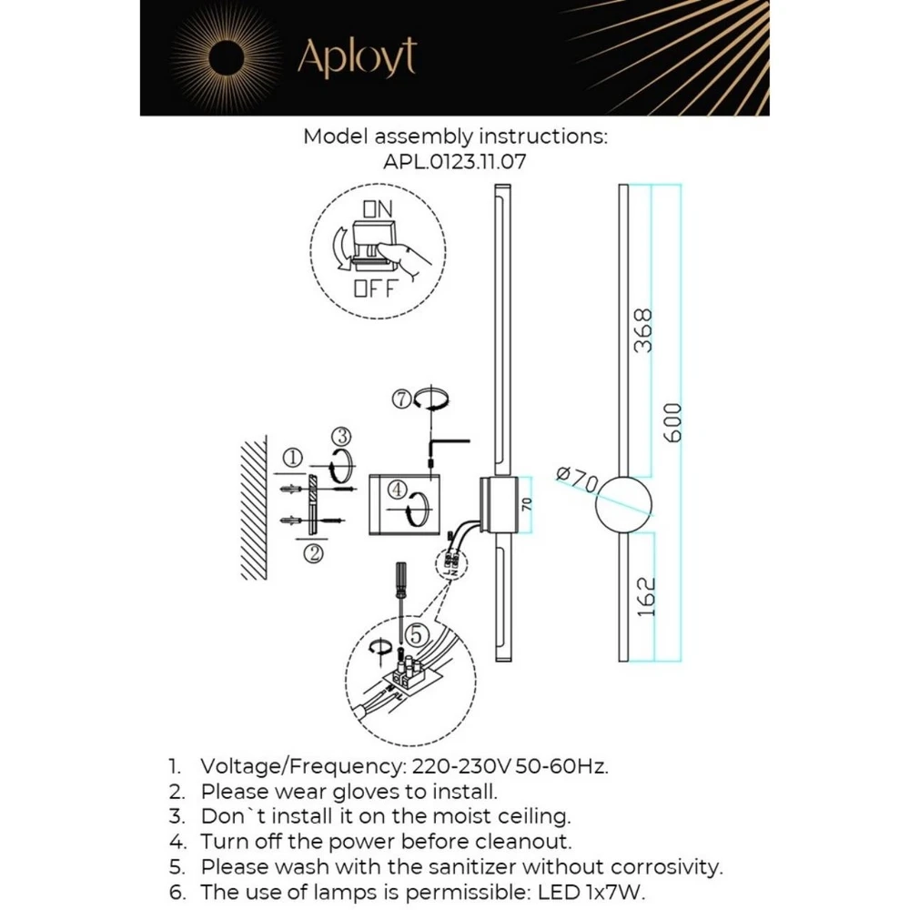 Настенный светодиодный светильник Aployt Gabi APL.0123.11.07