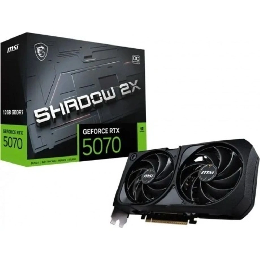 Видеокарта MSI RTX5070 SHADOW 2X OC 12GB GDDR7 192bit 3xDP HDMI 2FAN RTL