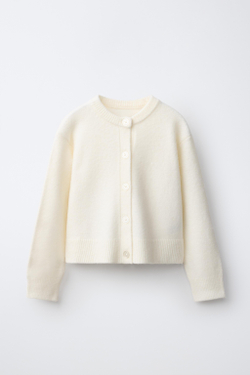 ZARA ОДНОТОННЫЙ КАРДИГАН, ЭКРЮ