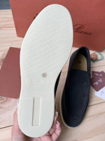Замшевые лоферы Loro Piana Summer Walk графитового цвета