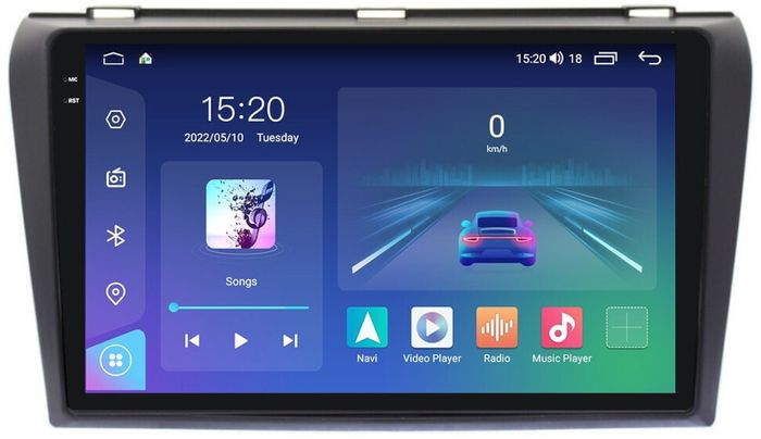 Магнитола для Mazda 3, Axela 2003-2009 - Parafar PF161RN2K на Android 13, Быстрая, QLED+2K, CarPlay, 4G SIM-слот