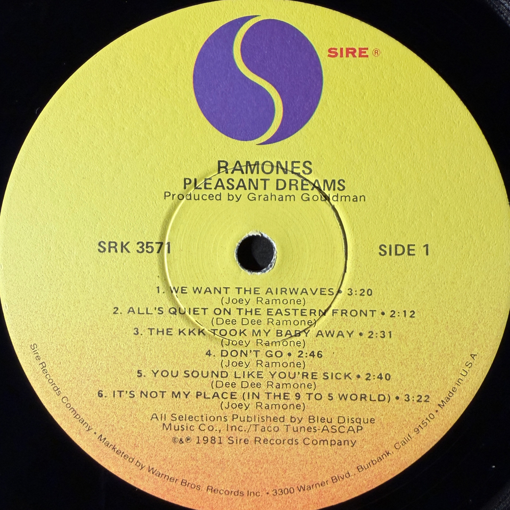 Ramones ‎– Pleasant Dreams (США 1981г.) Т