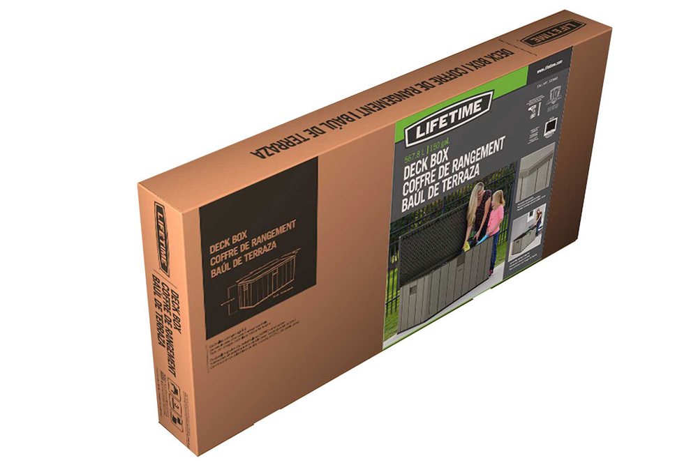 Сундук пластиковый WoodLook, 570 л, серый