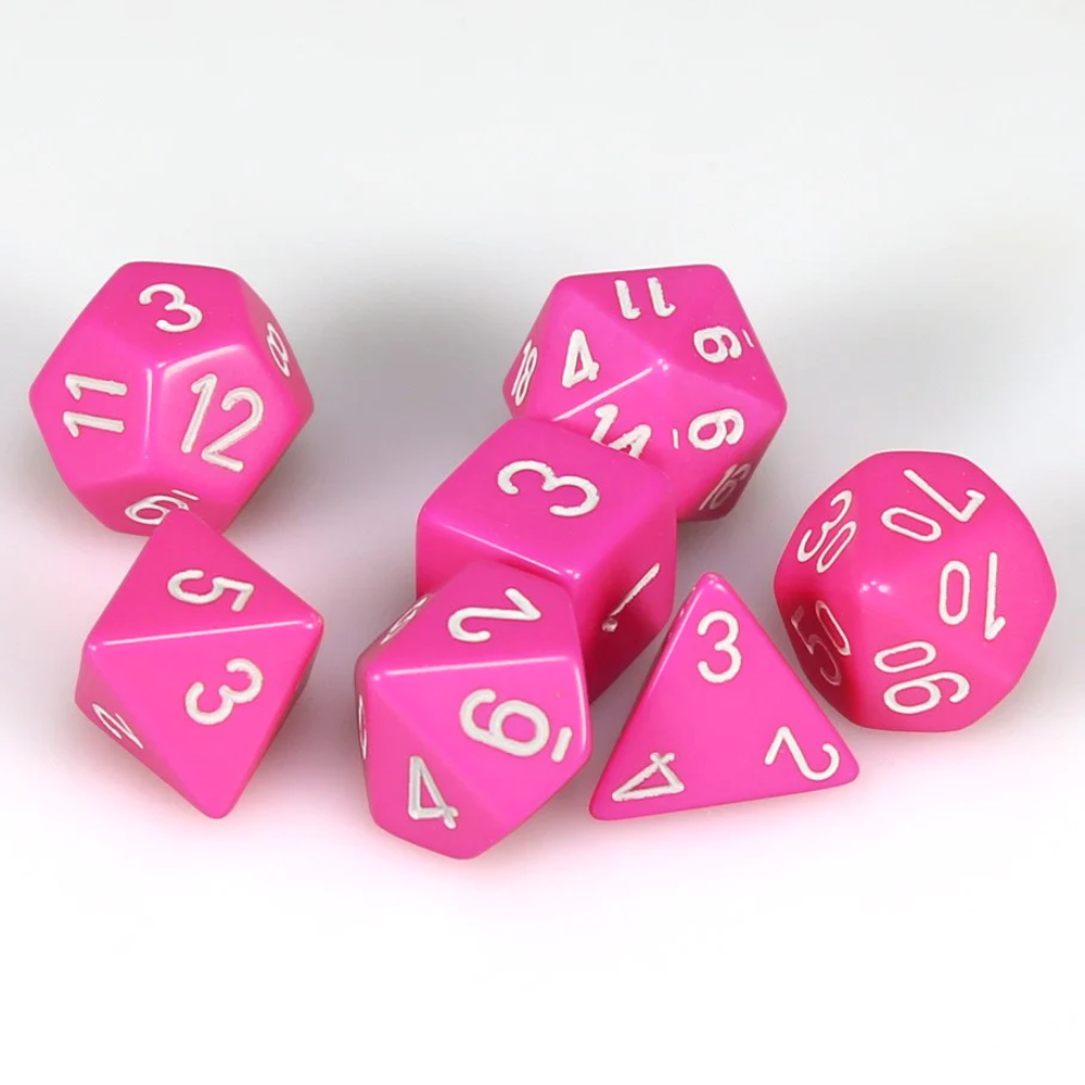 Chessex 7-dice set Pink/White