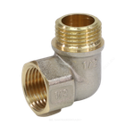 Угольник латунь никель реборда Ду 15 (1/2") ВР/НР 9006 ГОСТ 32585-2013 Aquasfera 9006-01