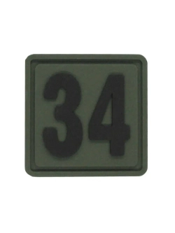 Шеврон на липучке цифра 34 Внимание! Размер 2.5х2.5 см