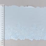 Кружево на сетке (шифон) 190 мм / 10 метров, Турция, SF006BLU (042) голубой, Gamma SHKM-19002