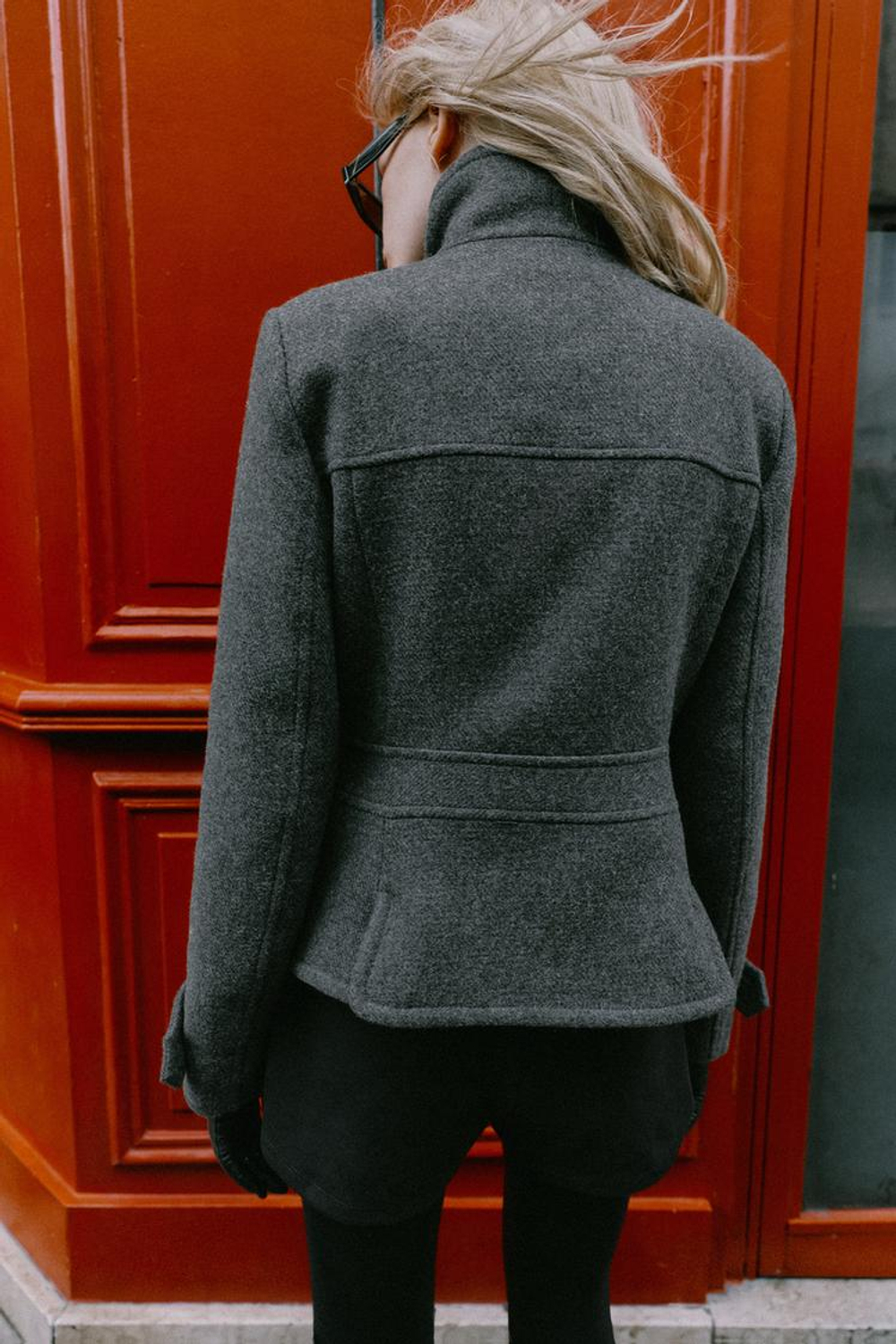 ZARA ШЕРСТЯНОЕ ПАЛЬТО, СЕРЫЙ