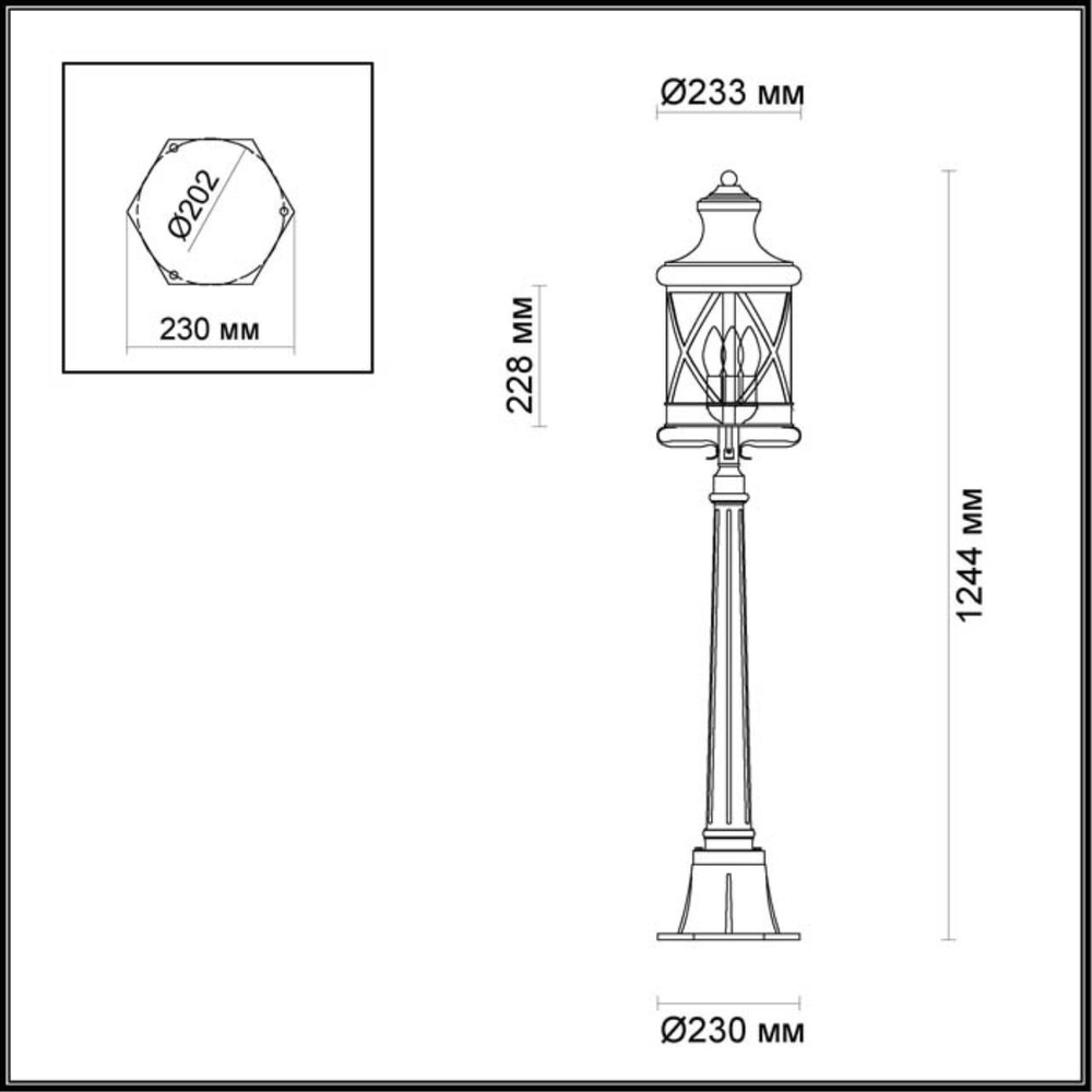 4045/3F ODL Уличный светильник 124 см E14 3*60Вт IP44 NATURE