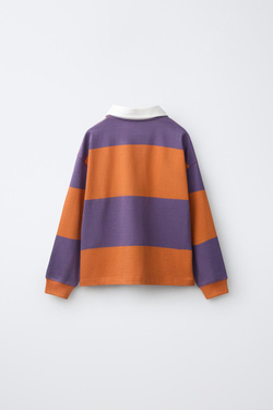 ZARA FRUIT OF THE LOOM™ ПОЛО В ПОЛОСКУ, ФИОЛЕТОВЫЙ