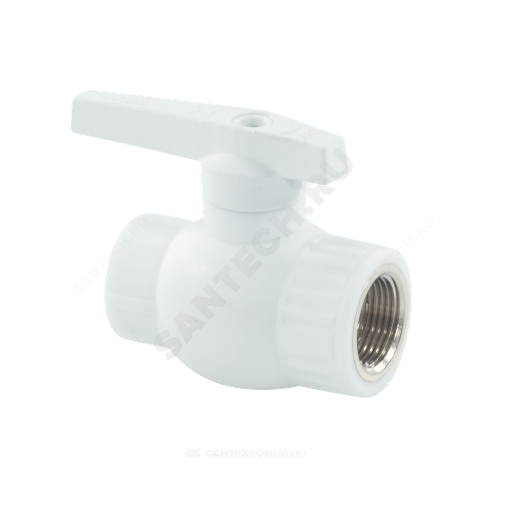 Кран шаровой PP-R комбинированный белый Дн 25х3/4" Ру25 ВР VALFEX 10142534