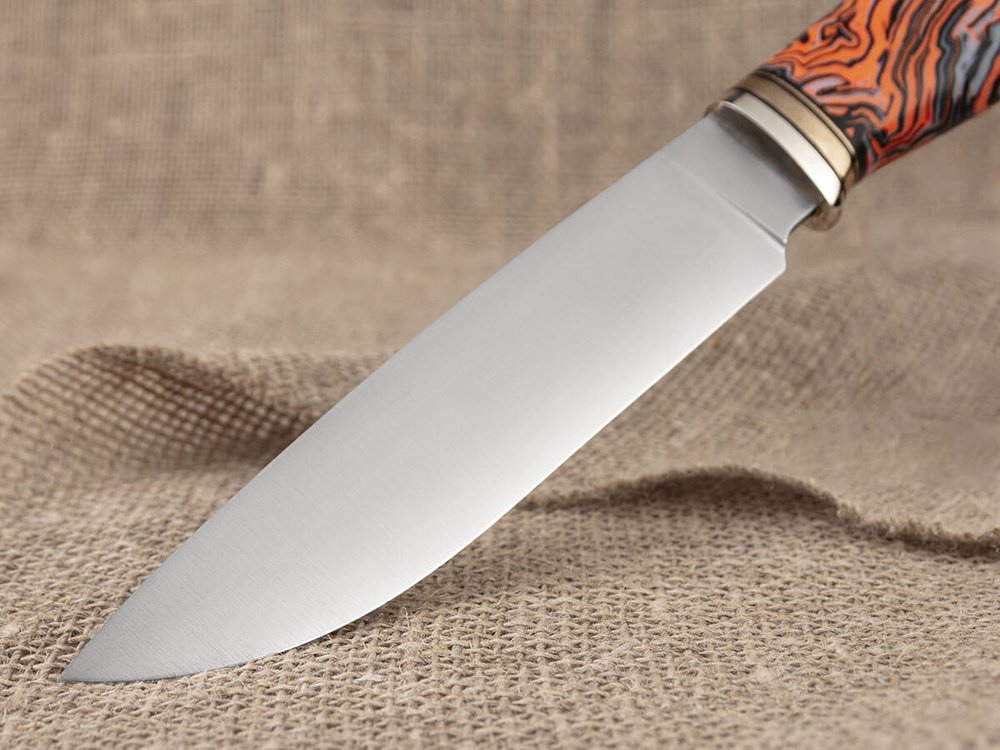 Нож для бушкрафта "Гектор", сталь VG-10/Elmax, рукоять микарта (оранжевая)