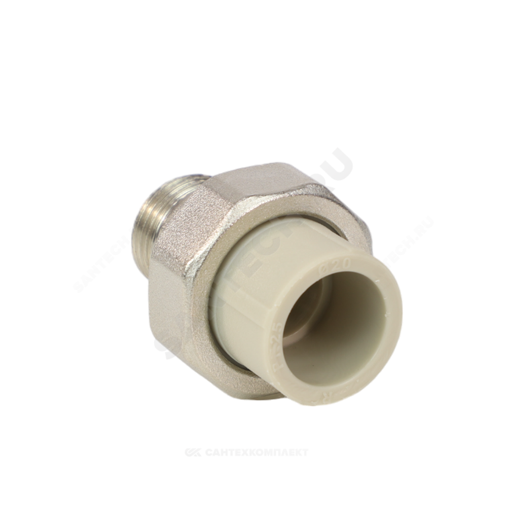 Муфта PP-R комбинированная разъемная серая Дн 63х2" НР VALFEX 10156050Г