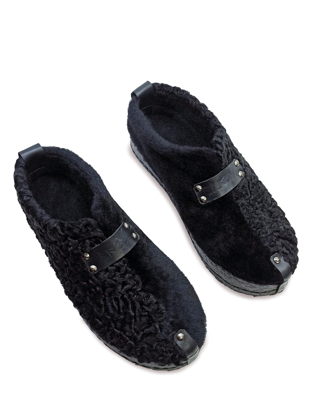 Туфли меховые "Double Black"