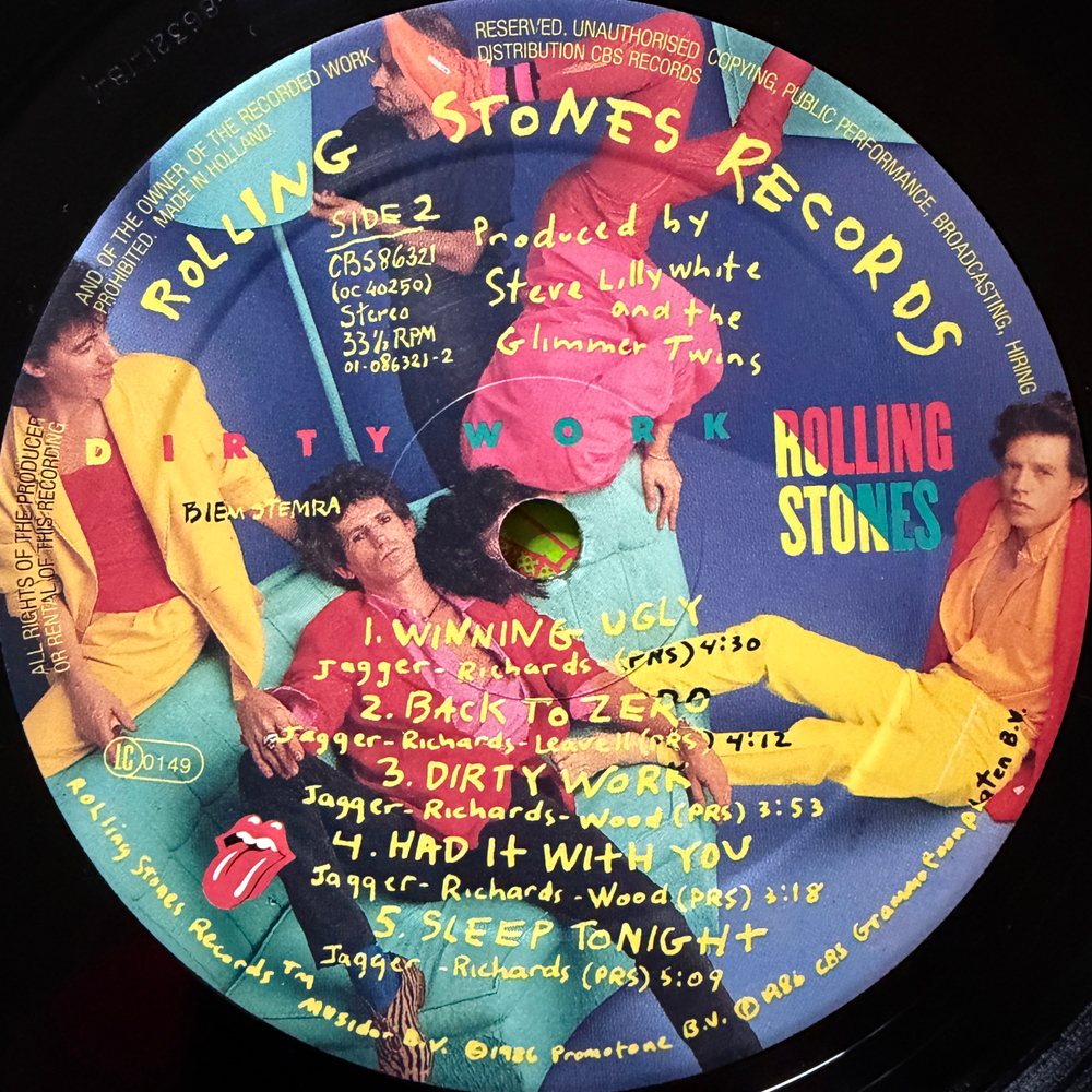 Rolling Stones – Dirty Work (голландия 1986г.)