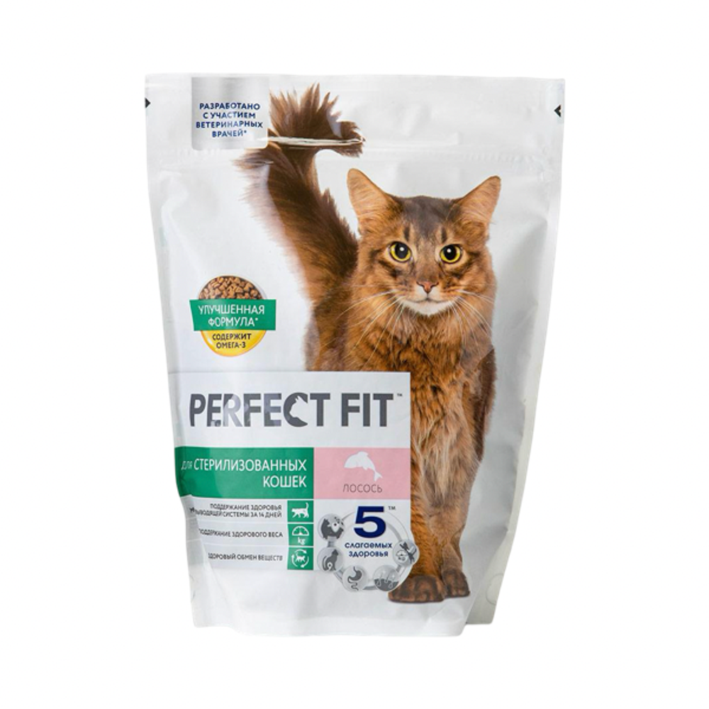 Корм для кошек влажный PERFECT FIT для стерилизованных лосось 650г