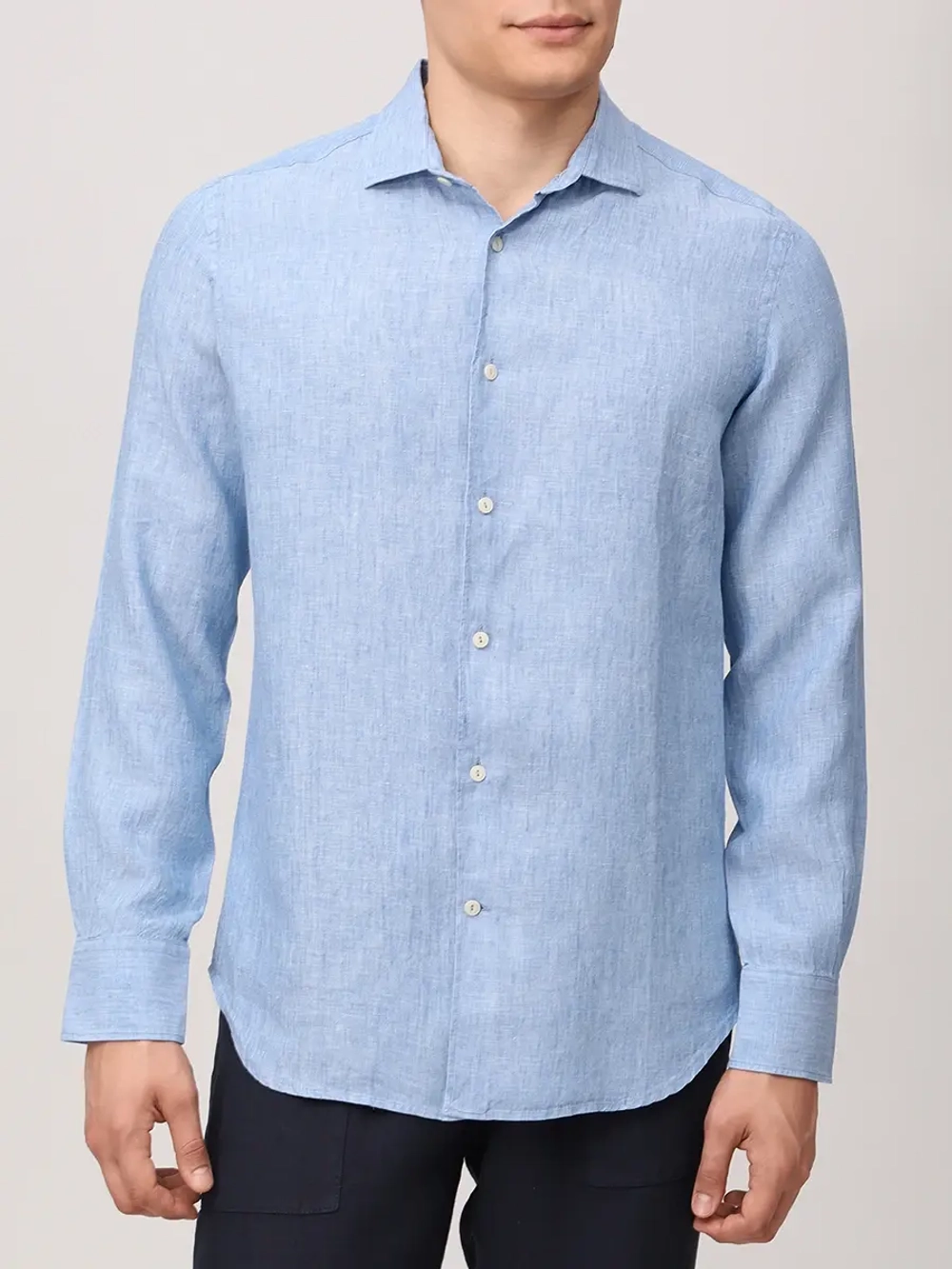 Рубашка Saint Barth Pamplona denim голубой лён