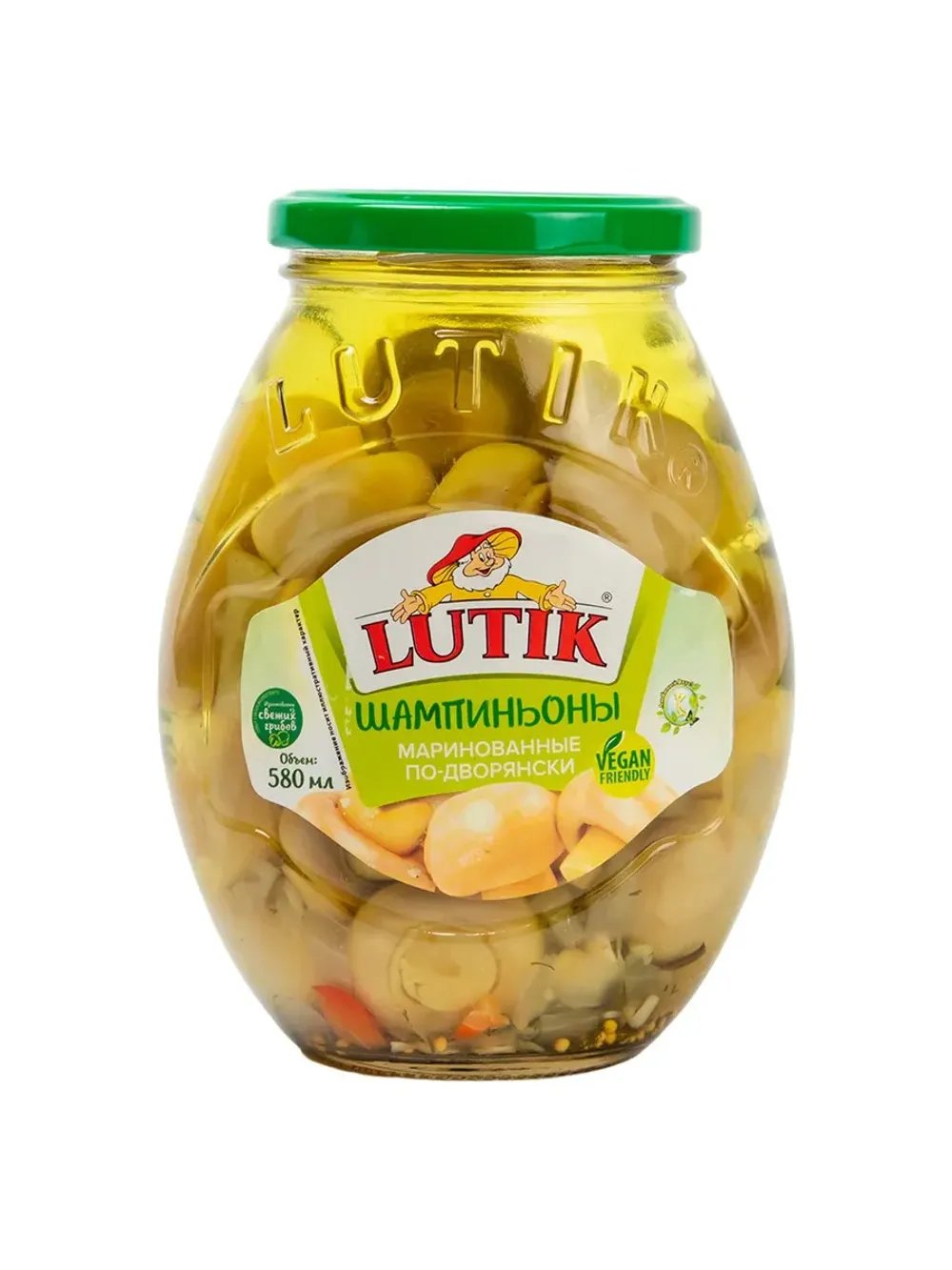Шампиньоны маринованные по-дворянски ст/б 580мл*12шт Lutik