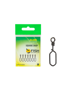 Застежка рыболовная Fish Crystal  Square Snap 2009 №000 (5 упаковок)