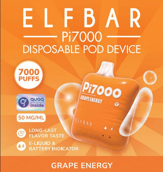 Elf Bar PI7000 - Grape Energy (5% nic)