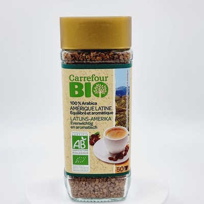 Кофе растворимый Carrefour Bio Cafe Soluble Amerique Latine Pur Arabica 100 г (из Финляндии)