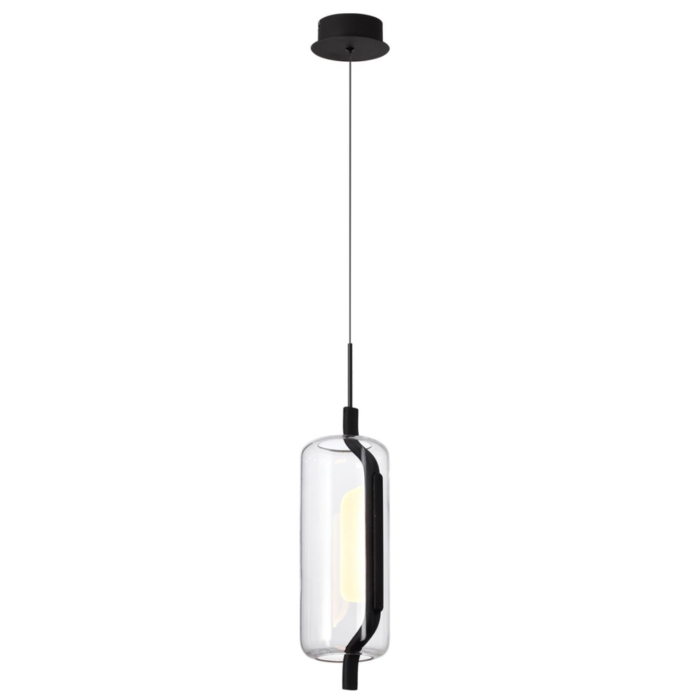 5003/10L L-VISION ODL23 391 черный матовый/прозрачный/стекло Подвес LED 10W 3000K KAVIA