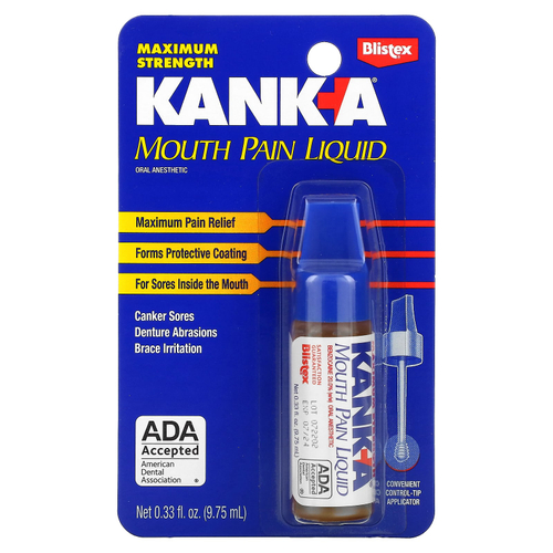 Blistex, Kank-A, жидкость для снятия боли во рту, 9,75 мл (0,33 жидк. унц.)