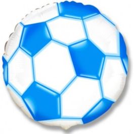 Фольгированный шар Футбольный мяч синий 18"/45см