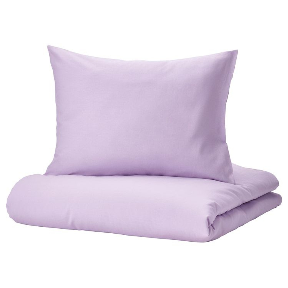 Пододеяльник и наволочка IKEA NATTSVАRMARE сиреневый, 150х200/50х60 см (из Финляндии)
