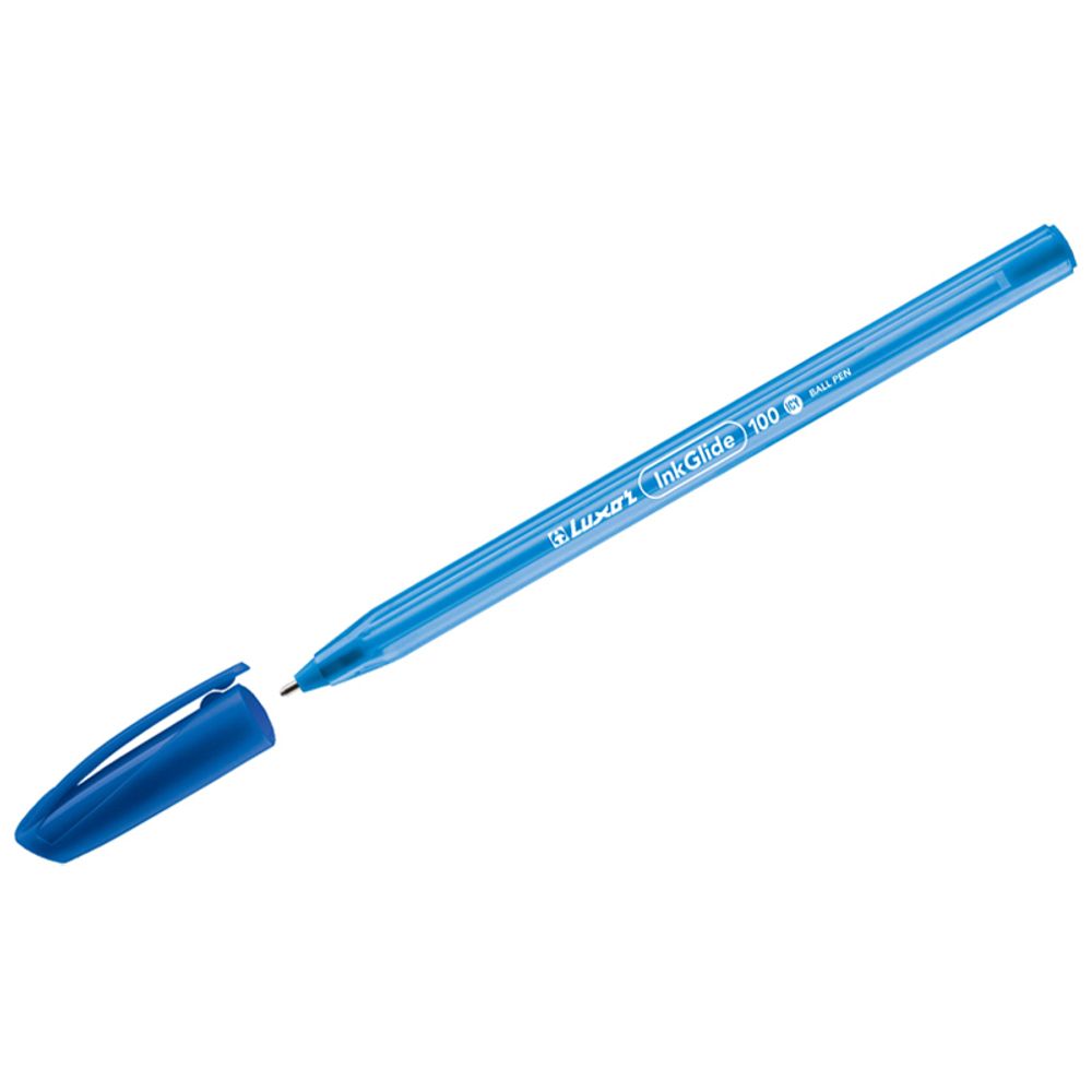 Ручка шариковая Luxor "InkGlide 100 Icy" синяя, 0,7мм, трехгран, 1шт