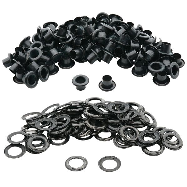 Люверсы металл ⌀4.4 мм (внутр.), h=5.42 мм, внешн. ⌀8.5 мм, №2, сталь, оксид, 100 шт, New Star