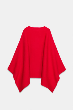 ZARA ОДНОТОННАЯ ТРИКОТАЖНАЯ НАКИДКА, КРАСНЫЙ