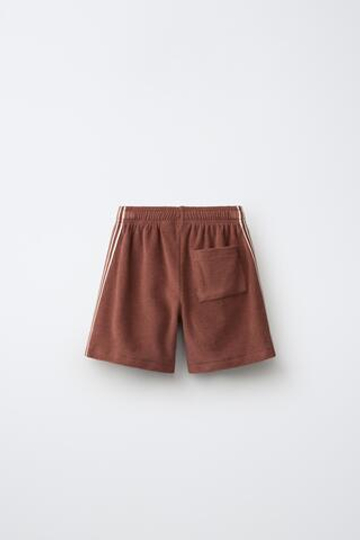 ZARA X PUKAS ШОРТЫ ИЗ МАХРОВОЙ ТКАНИ PUKAS SURF, КОРИЧНЕВЫЙ