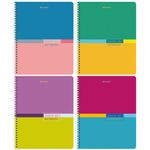Тетрадь А5 80 л. BRAUBERG, гребень, клетка, обложка картон, "Color", 404413, 4шт