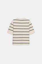 Короткорукавный трикотажный кардиган в полоску - ZARA