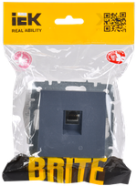 BRITE Розетка компьютерная RJ45 кат.5E РК10-БрМ маренго IEK