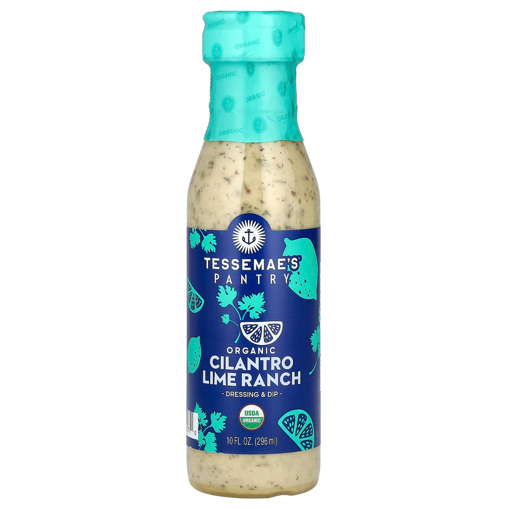 Tessemae's, Pantry, органическая заправка и соус, ранчо с кориандром и лаймом, 296 мл (10 жидк. унц.)