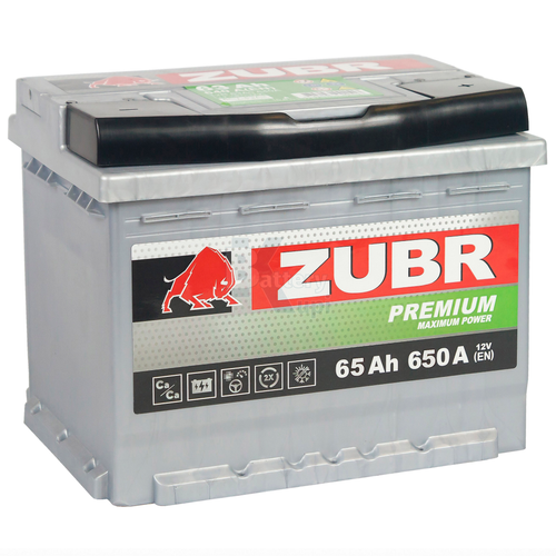 Аккумулятор ZUBR Premium (65Ah, 650A, R+) ZP650