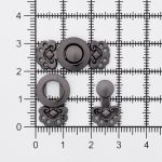 Крючки пришивные декоративные 25х12 мм, pewter, 10 шт