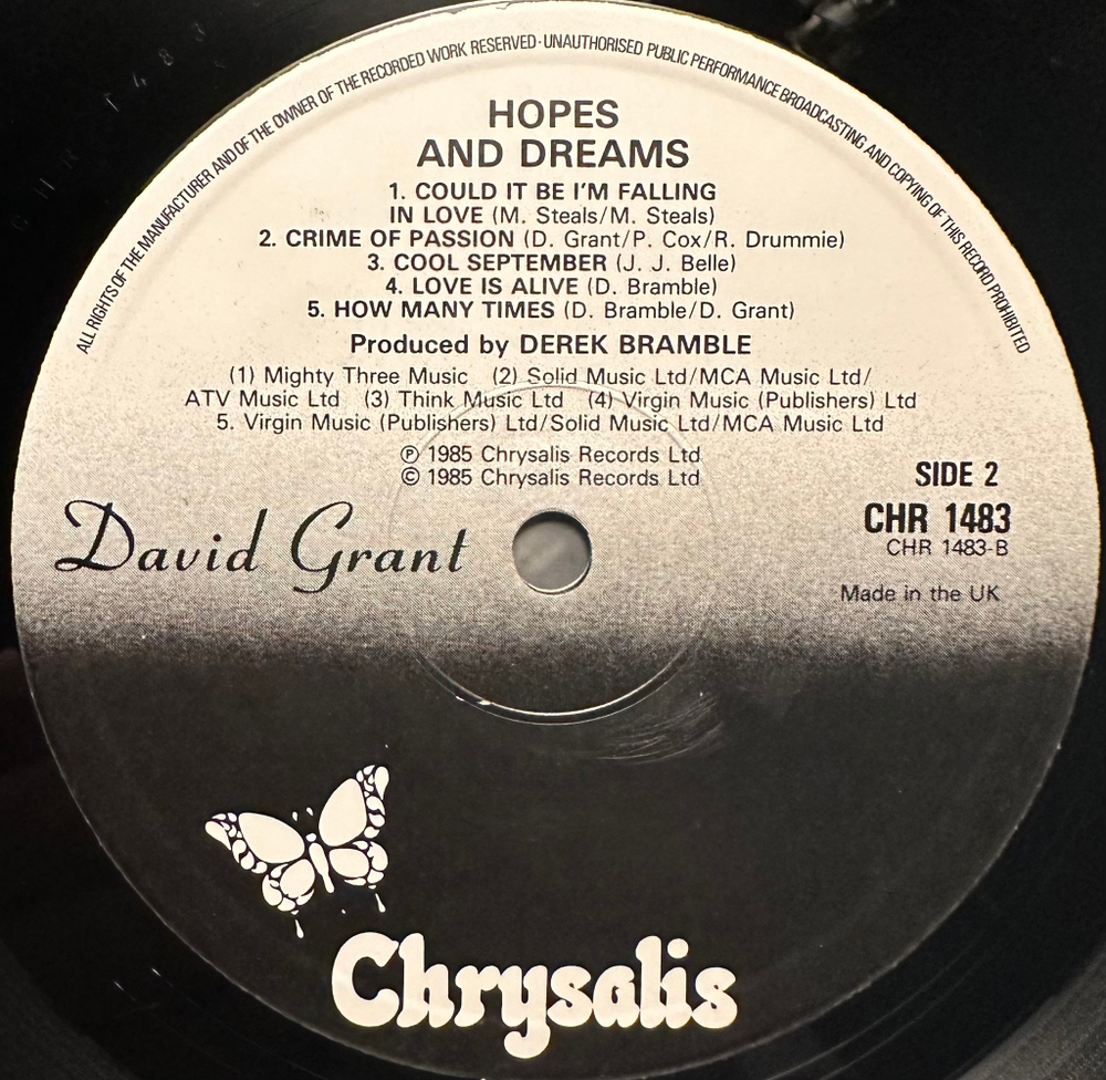 David Grant - Hopes And Dreams (Англия 1985г.)
