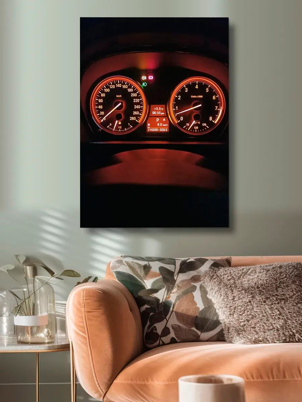 Картина "Приборка бмв е90", для интерьера 30х40см 1шт.