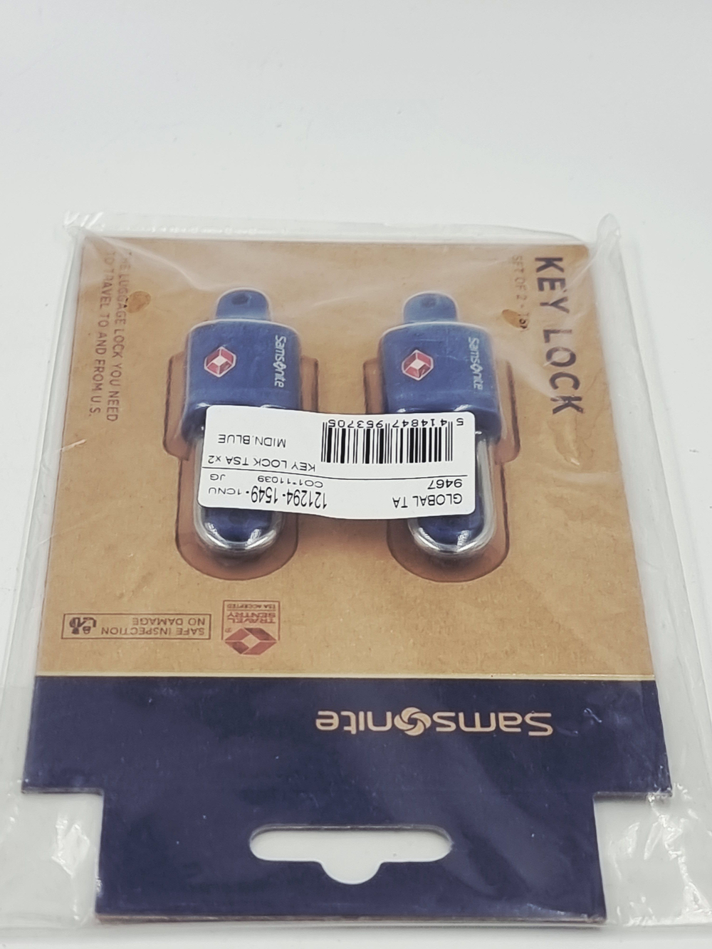 Samsonite замок для сумок и чемоданов (с ключом), 2 шт. в упаковке, синие