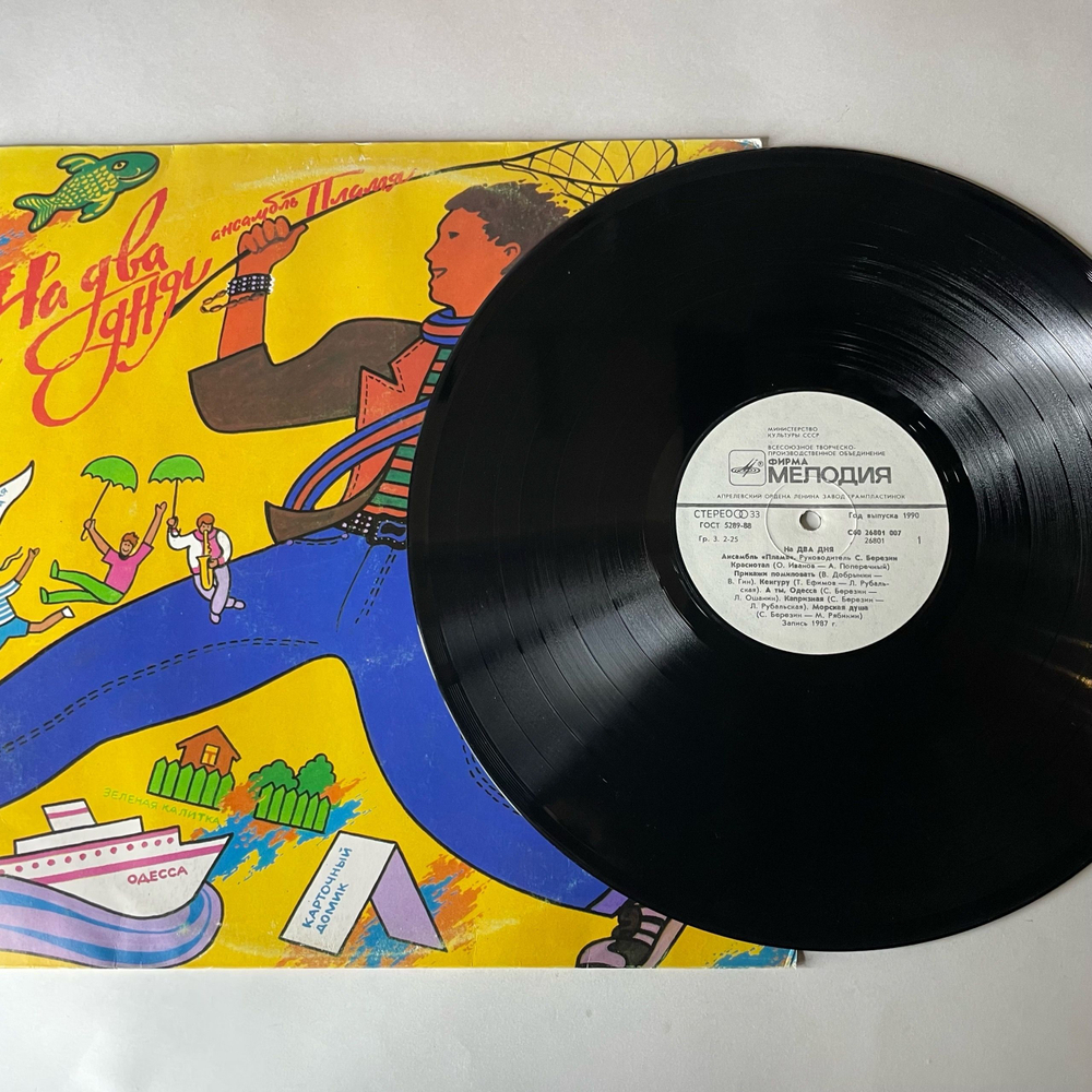 Винтажная виниловая пластинка LP ВИА Пламя На Два Дня (СССР 1990)