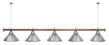 Лампа STARTBILLIARDS 5 пл. (плафоны зеленые,штанга золотая,фурнитура золото)