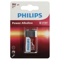 Батарейка Philips 6LR61P1B/51 крона алкалиновая 9V 1 шт. 6LR61/9V-1BL Power (1/12/24/6240) | Philips
