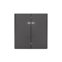 Выключатель двухклавишный с подсветкой KRANZ Miele Strong Графит KR-78-0714-6